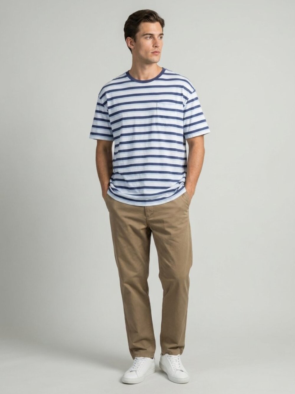 Polo Ralph Lauren Striped Pocket T-Shirt Mens Classic Fit Navy Blue XXL